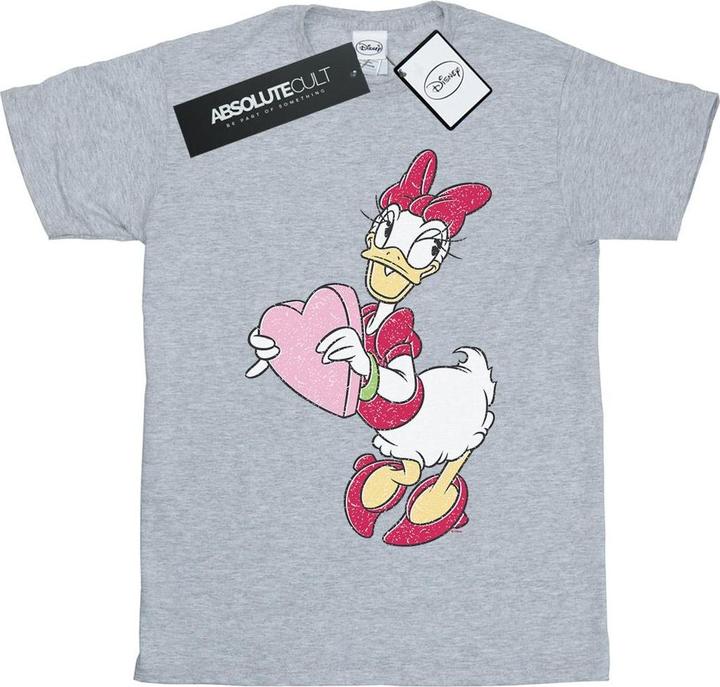 Actual product image Disney Womens/Ladies Daisy Duck Love Heart Cotton Boyfriend T-Shirt (XXL)