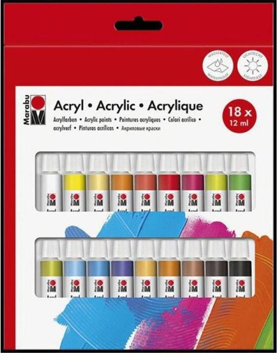 Produktbild Marabu Acrylfarbe (Mehrfarbig, 12 ml)