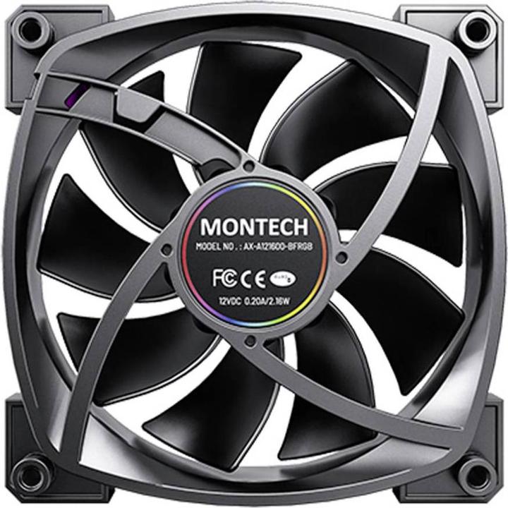 Produktbild Montech AX120 PWM ARGB Lüfter - 120mm, schwarz (120 mm, 1 x)