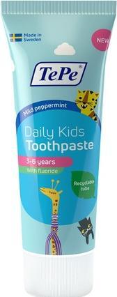 Produktbild TePe Daily Kids Tägliche Fluoridzahnpasta für Kinder von 3-6 Jahren - Verhindert Karies - Altersgerecht (50 ml)