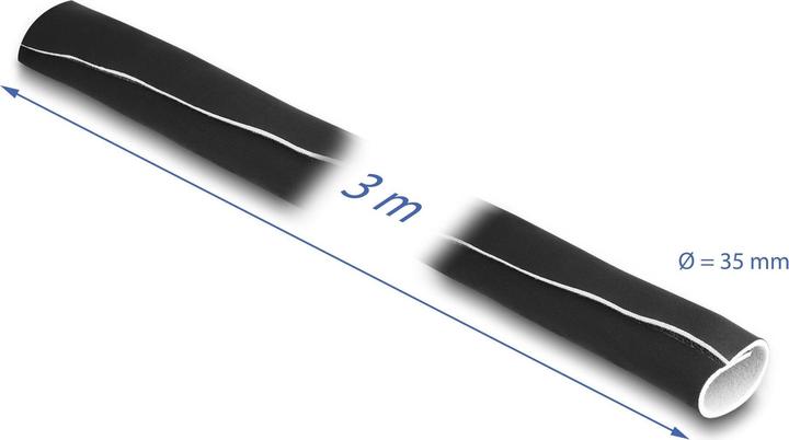 Immagine prodotto Delock Guaina per cavi 3 m x 135 mm Nero Bianco con chiusura in velcro (Tubo cavi, 300 cm)
