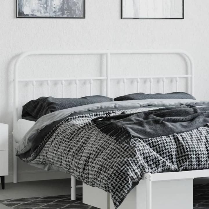 Immagine prodotto VidaXL Kopfteil Metall Weiss 180 cm, Farbe: Weiss, Material (187 x 3 x 100 cm)