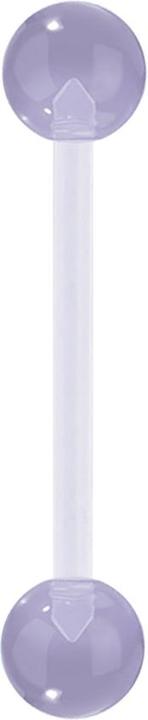 Produktbild Star Piercing Banane transparent mit zwei Kugeln blau "Glow" (Bioflex, Acryl, ohne Messing)
