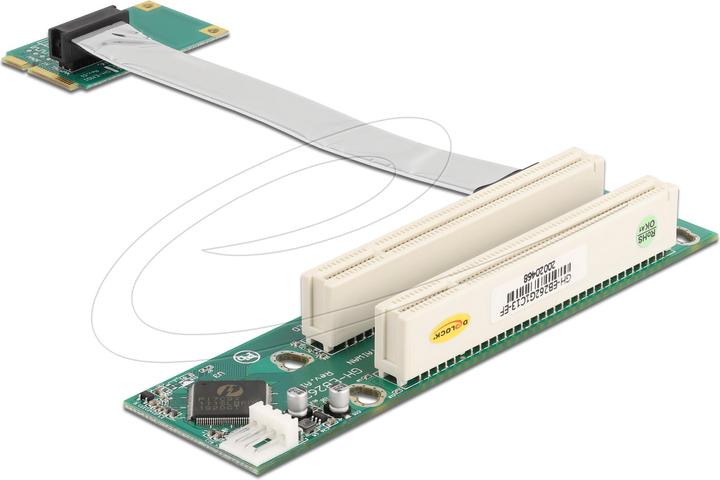 Delock Riser card Mini PCI Express > 2 x PCI 32 bit with flexible cable left directed