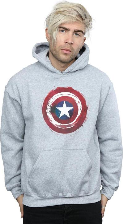 Actual product image Mens Captain America Splatter Shield Hoodie (4XL)