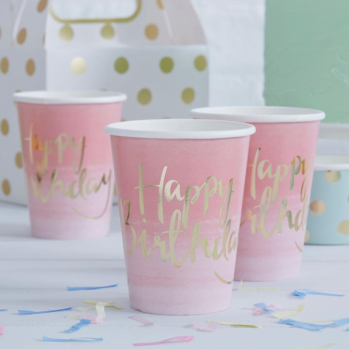 Image du produit Ginger Ray Tasse "Joyeux anniversaire (8 x)