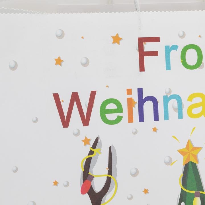 Produktbild Idena Geschenktasche Frohe Weihnachten/Elch mehrfarbig 28x28x15cm (Geschenktüte)