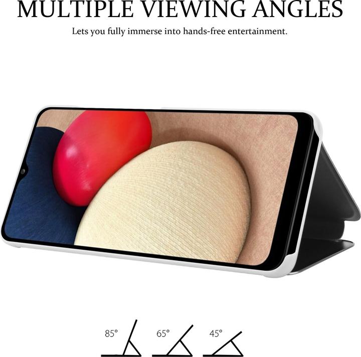 Actual product image Cadorabo Book Smart View Mirror Cover (Samsung Galaxy A02s)