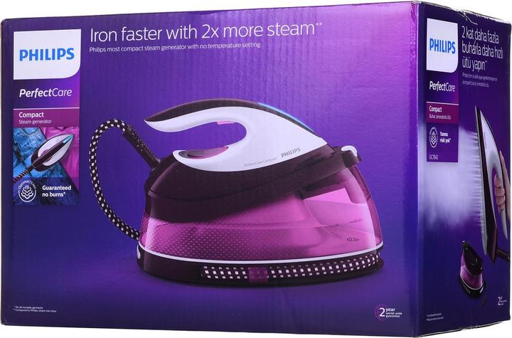 Immagine prodotto Philips GC7842/40 Stazione da stiro a vapore SteamGlide Plus Sole Purple (2400 W, 400 g/min)