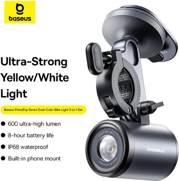 Produktbild Baseus PrimeTrip Series Velo Licht und Handy Halterung (600 lm)