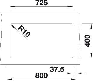 Actual product image Blanco Subline 350 350-U (Undermount sink, 46 cm, 75.50 cm)