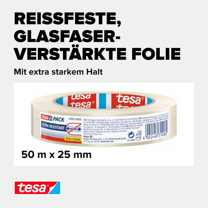 Immagine prodotto tesa tesapack ULTRA RESITANT nastro di filamenti rinforzato con fibra di vetro (25 mm)