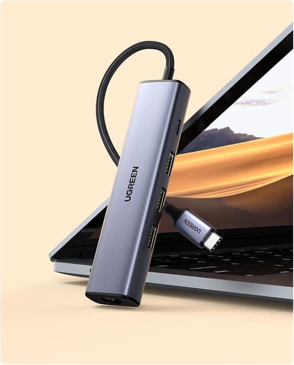 Immagine prodotto Ugreen Gigabit Ethernet Adapter Hub mit USB PD (USB-C, 4 Porti)