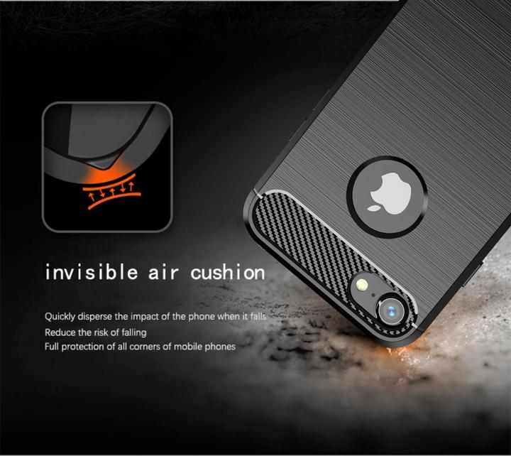 Actual product image Cadorabo TPU Ultra Slim carbon stainless steel combo cover (Apple iPhone 7)