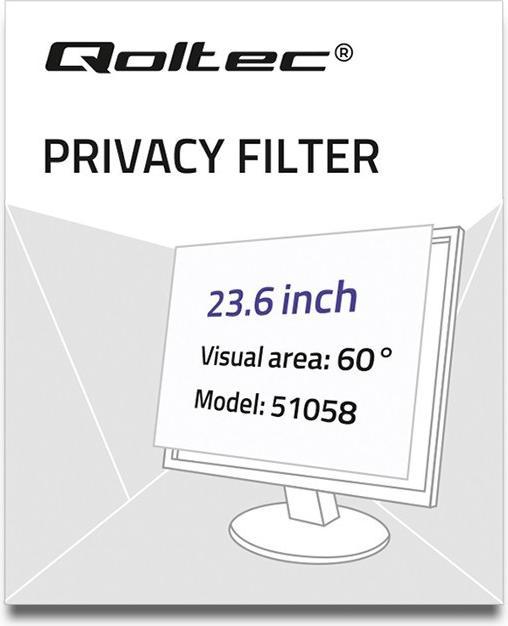 Image du produit Qoltec 51058 - Moniteur - transparent - confidentialité - 16:9 - 59,9 cm (23.6 pouces) - 522 (20.57", 16 : 9)