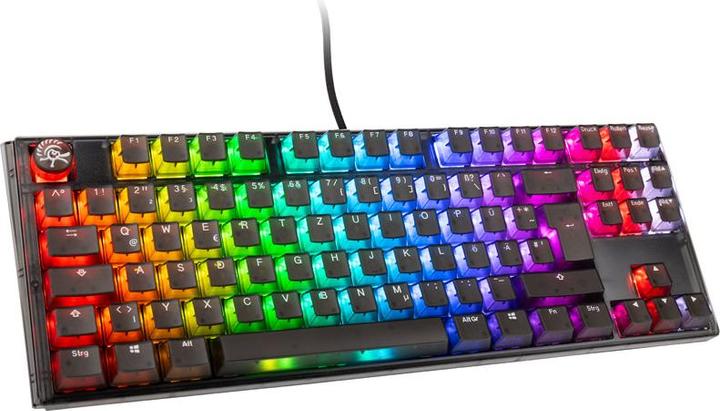 Actual product image Ducky One 3 Aura Black TKL Gaming Keyboard, RGB LED - MX-Silent-Red (DE, Cable)