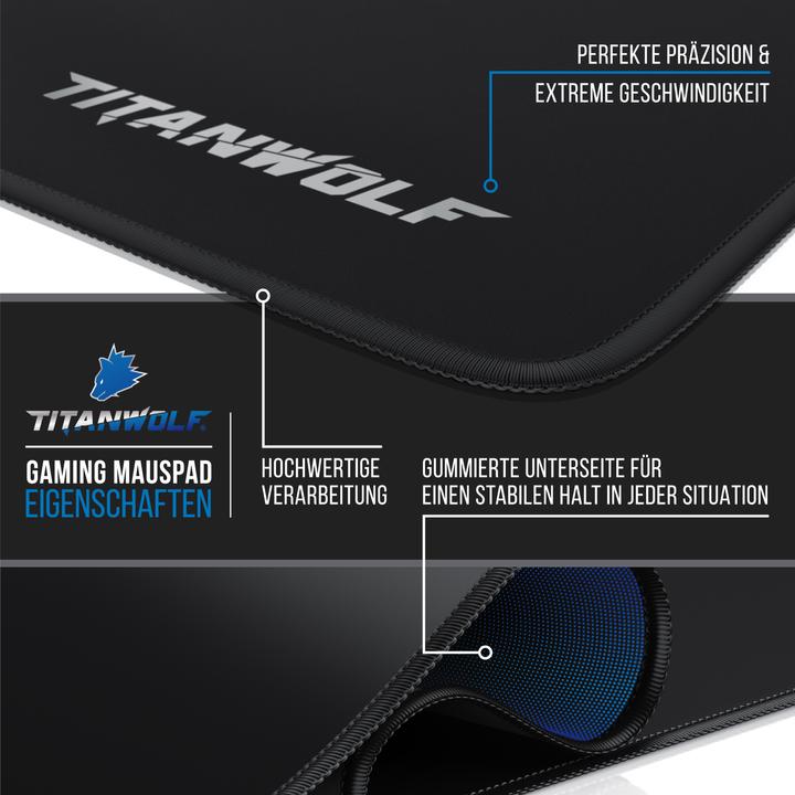 Actual product image Titanwolf Gaming Mouse Pad, 900 x 400mm XXL Mouse Mat, Improves Precision & Speed, Font (XXL)