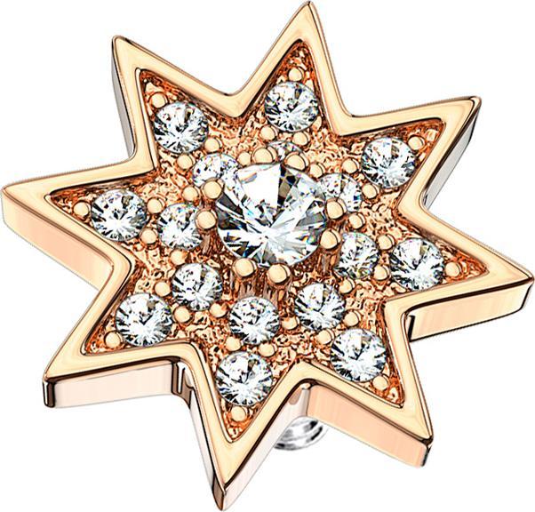 Produktbild Star Piercing Dermal Anchor rosegold Stern mit Kristall (Chirurgenstahl 316L, Messing)