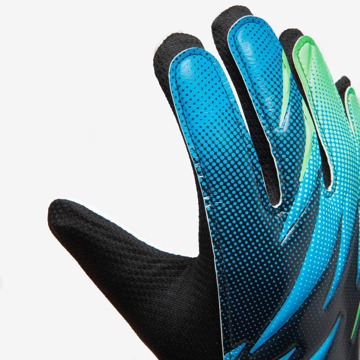 Actual product image Kipsta Kids' resistant gloves First Blue/green (6)