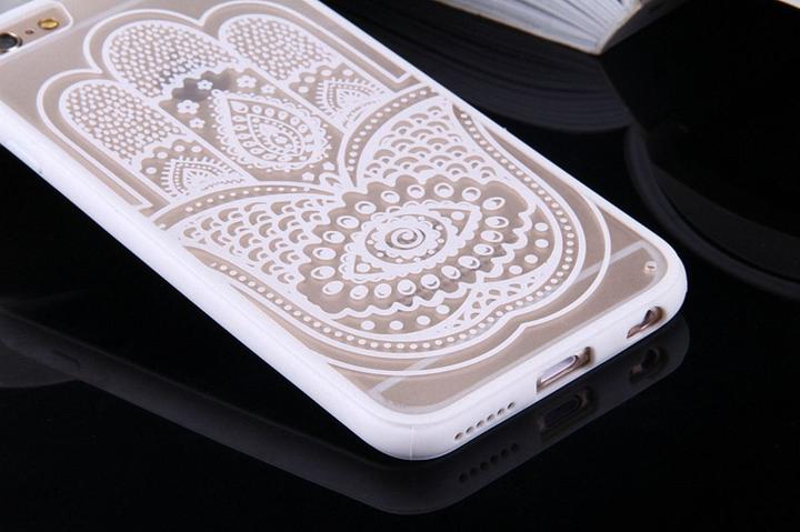 Actual product image König Design Apple iPhone 8 Mobile Case Mandala Case Cover Motif Hand Fatima White New (Apple iPhone 8)