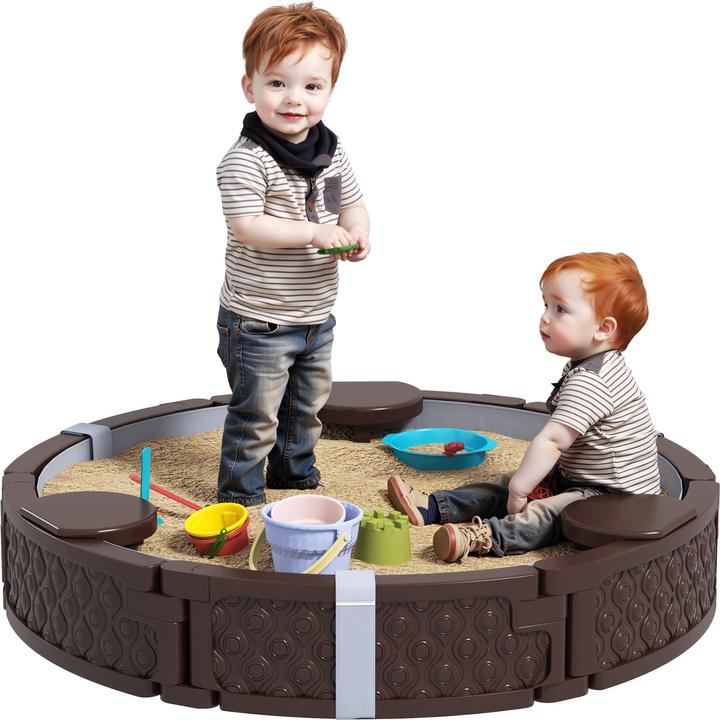 Aiyaplay Sandkasten Kunststoff, Polyester Braun