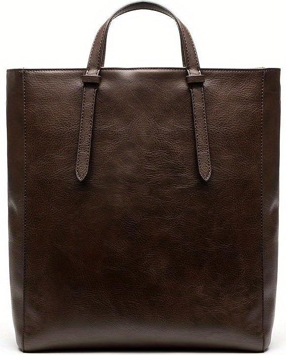 Only-Bags.Store Retro PU Leder Commuter Tote Rucksack, Minimalist Schulter Handtasche, einfache vielseitige