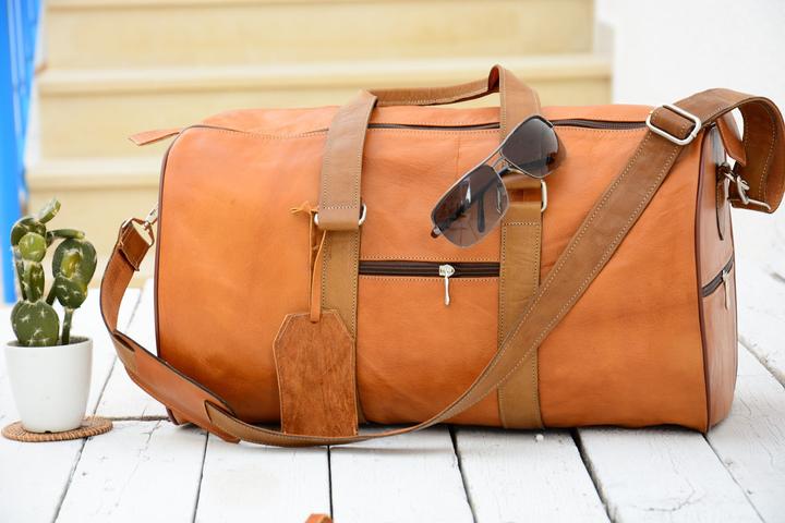 Produktbild Only-Bags.Store Leder Reisetasche, Duffle Gepäck Reisetasche, Wochenendtasche