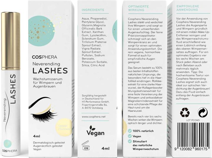 Produktbild Cosphera Neverending Lashes Wimpernserum 4 ml (4 ml)