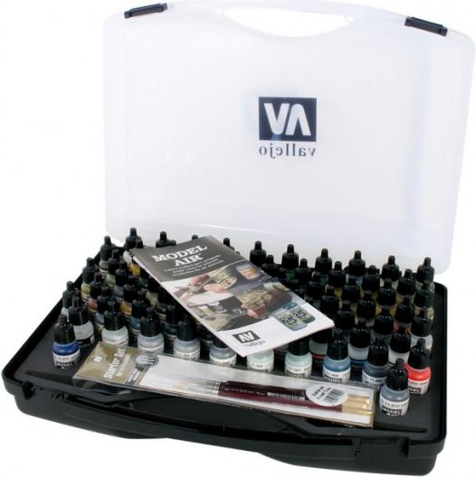 Actual product image Vallejo Model Color Basic Case #2 - 72 pieces + brushes