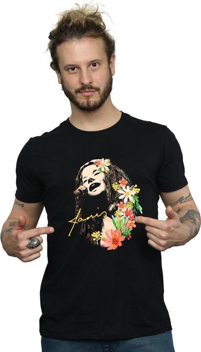 Immagine prodotto Janis Joplin Floral Pattern Maglietta Uomo (XL)