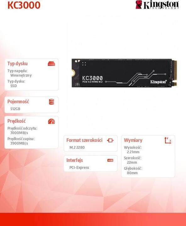 Produktbild Kingston KC3000 (512 GB, M.2 2280)