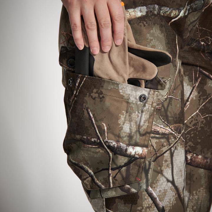Image du produit Solognac Pantalon de pluie de chasse Treemetic 500 Femmes chaud imperméable silencieux Camouflage (34)