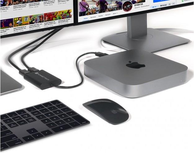 Actual product image Sonnet Dual 4K 60Hz DisplayPort Adapter for M1 Thunderbolt Macs *New (USB-C, USB-A, 30 cm)