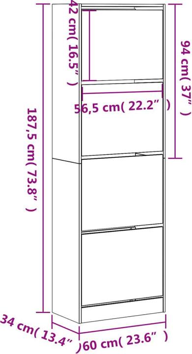 Immagine prodotto VidaXL Jennica (60 x 34 x 187,5 cm)