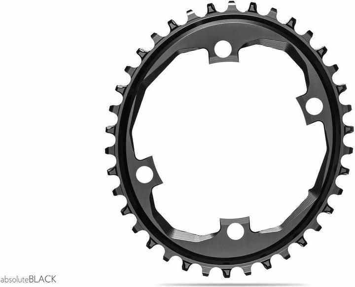 Actual product image AbsoluteBLACK aBLACK Cyclocross OVAL Sram APEX 1x 110/4 38-42 BLACK only only BLACK (40)