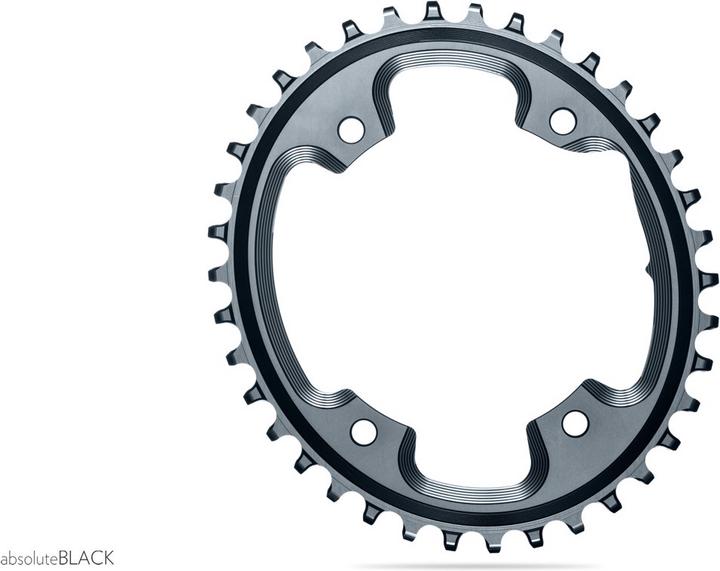 Actual product image AbsoluteBLACK aBLACK Cyclocross OVAL CX 1x 110BCD 4 holes asymmetric 38-42 GREY GREY (38)