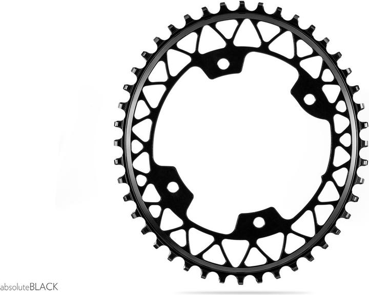 Actual product image AbsoluteBLACK aBLACK Cyclocross OVAL GRAVEL 1x 110BCD 4 holes assysmetric 44-48 GREY GREY (48)