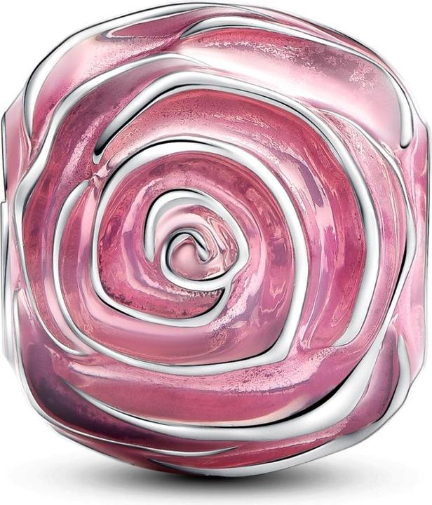 Actual product image Pandora Charm Pink blooming rose (Sterling silver, Enamel)