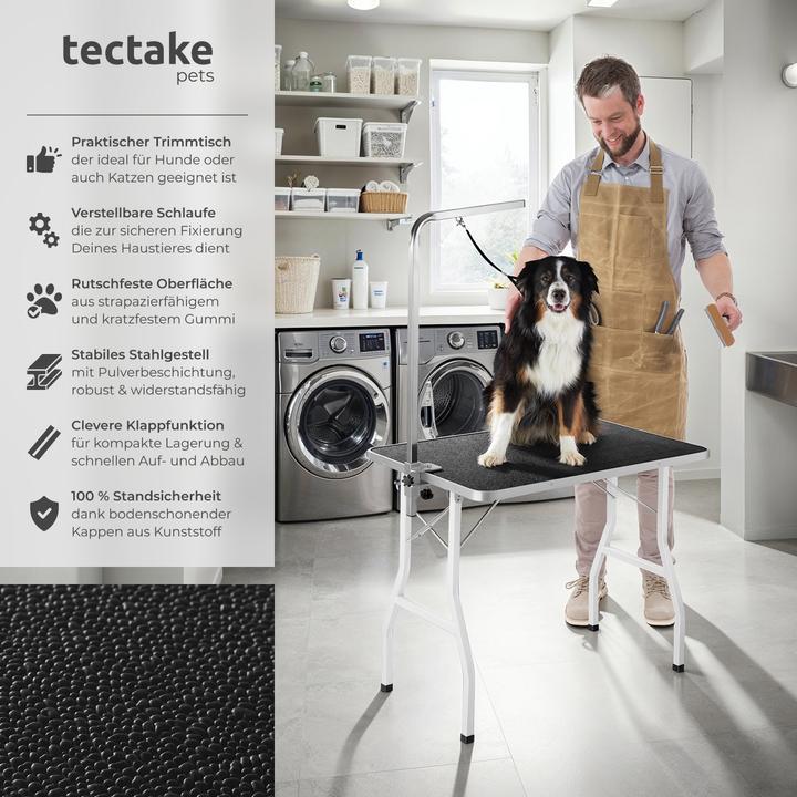 Immagine prodotto tectake Tavolo da toelettatura regolabile in altezza con braccio per cappio (Cane)