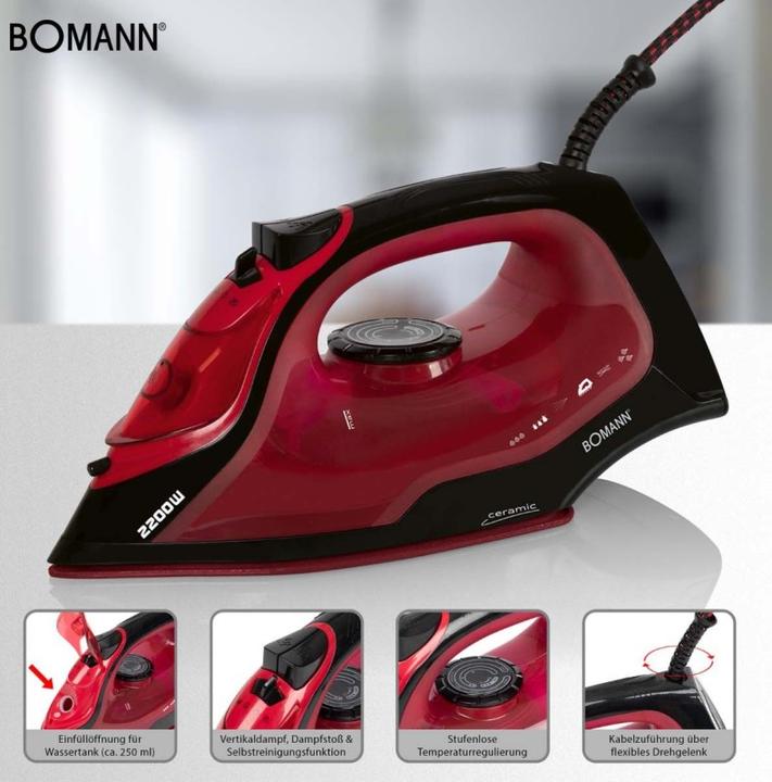 Productafbeelding Bomann DB6035CB zwart / rood (2200 W)
