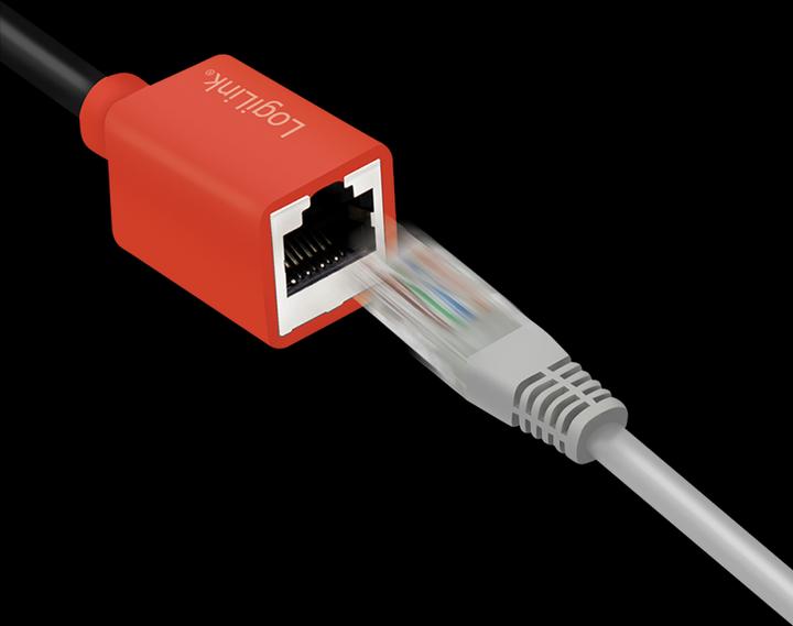 Produktbild LogiLink Geräteschutzadapter für RJ45-Anschlüsse (Break-Away-Adapter) (SFTP, CAT6a, 0.20 m)