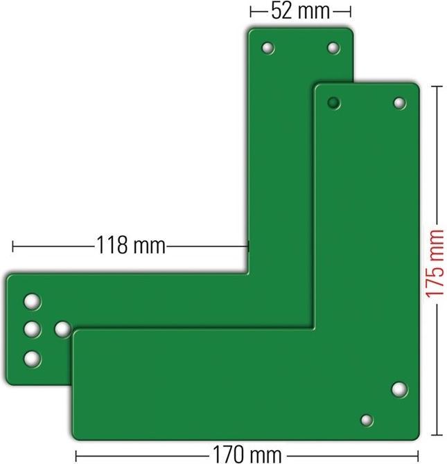Produktbild GFS Montageplatte 901 - / 991 470 Montage an Glastüren EH-Türwächter DIN links / rechts L175xB170mm