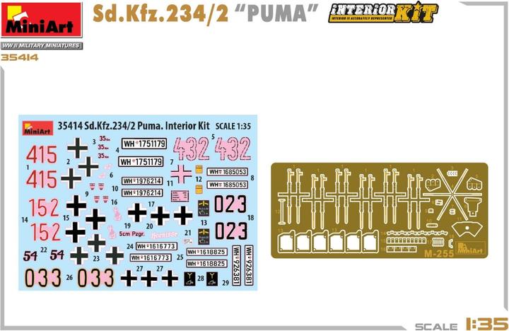Valeurs nutritives et ingrédients Kit d'intérieur 1:35 Sd.Kfz.234/2 Puma