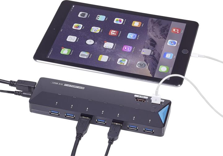 Actual product image Renkforce Rf-3806034 (USB-A, 7 Ports)