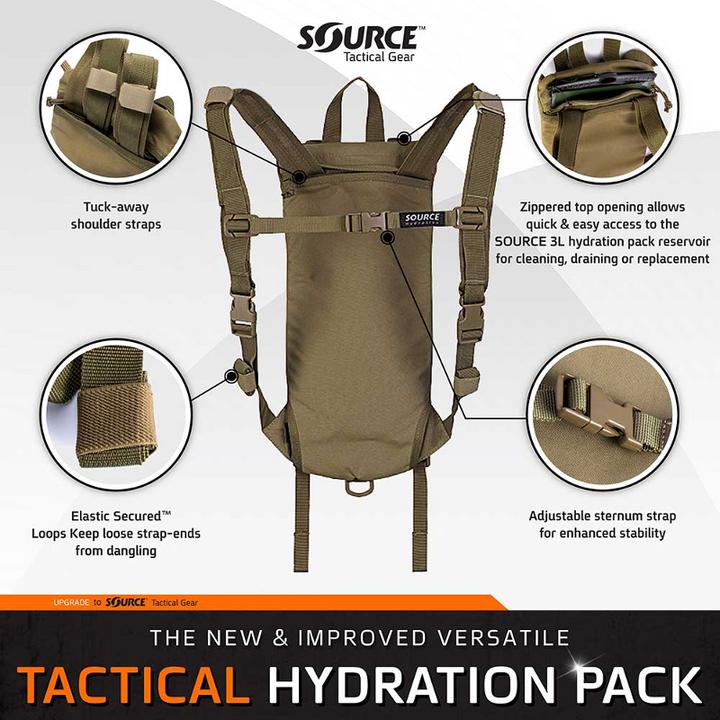 Immagine prodotto Source Quelle Taktische Wasser Beutel - Hydratation pack für 2-liter-Rucksack - Schwarz (3 l)