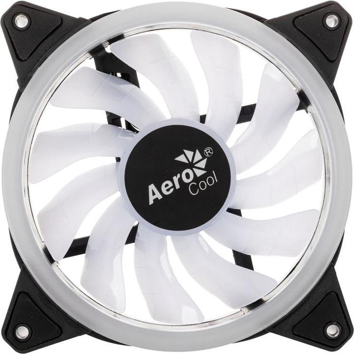 Produktbild AeroCool DUO12PRO Kit 3xLüfter 12cm ARGB LED Dual Ring Antivibration 6 Pins Schwarz (120 mm, 3 x)