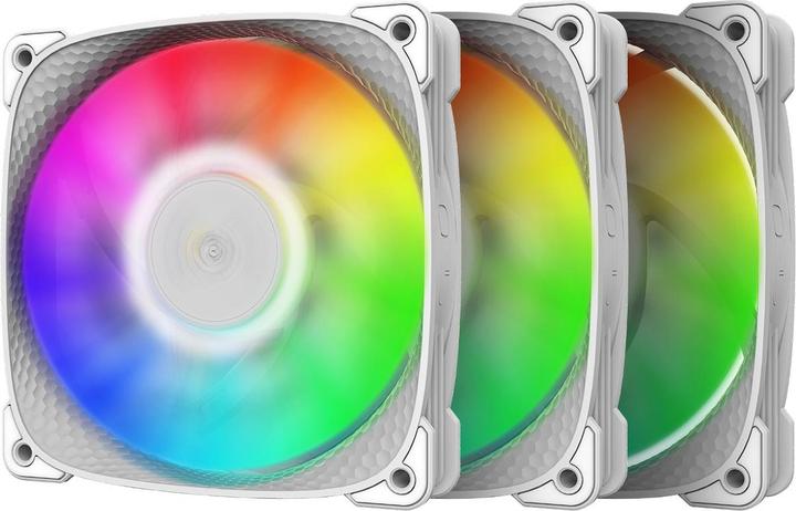 Geometric Future Squama 2505B RGB Lüfter, 3er Pack - 120 mm, weiss (120 mm, 3 x)
