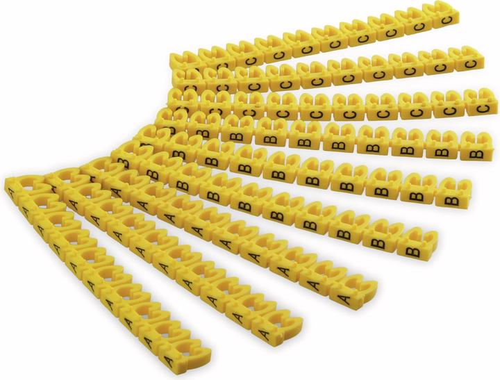 Produktbild Goobay Kabelmarker-Clips "Buchstaben A-C", für Kabeldurchmesser bis 4 mm, 4 mm