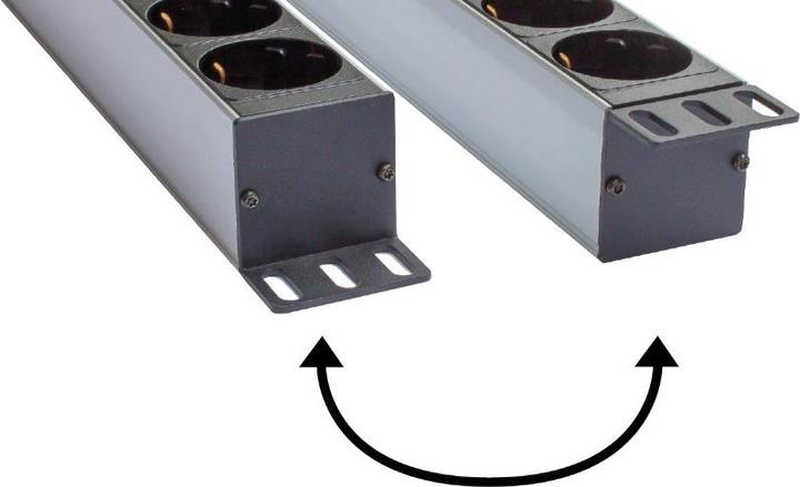Actual product image Good Connections Power strip 48.30cm (19"), 1U, Schuko plug to 8x Schuko socket, with switch (8 x, CEE 7/3, 1.80 m)