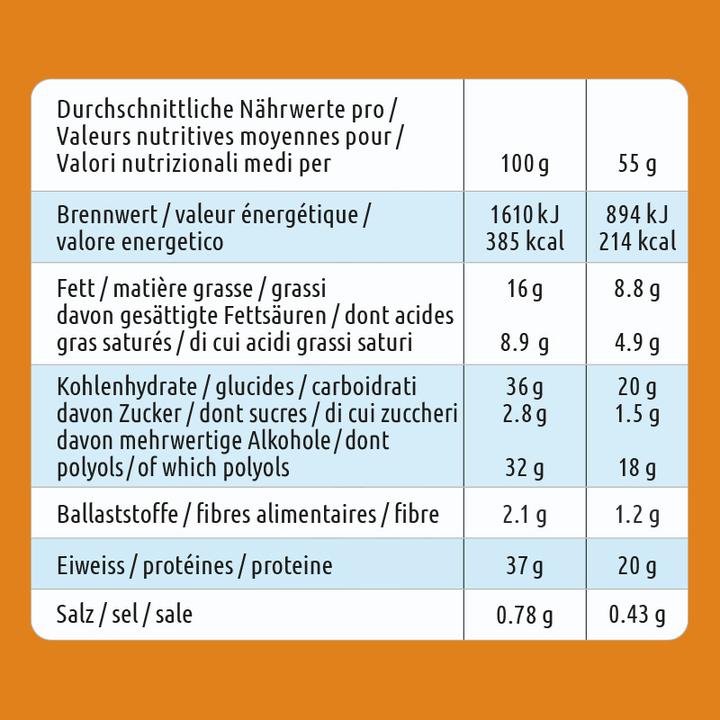 Valori nutrizionali e ingredienti Chiefs Protein Bar (Caramel, 12 pz., 660 g)